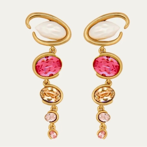 OSCAR DE LA RENTA COLOR: Rose Multi
O-Shape Baroque Pearly Earrings - Picture 1 of 6